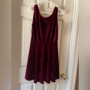 Forever 21 Velour Mini Dress Wine Red